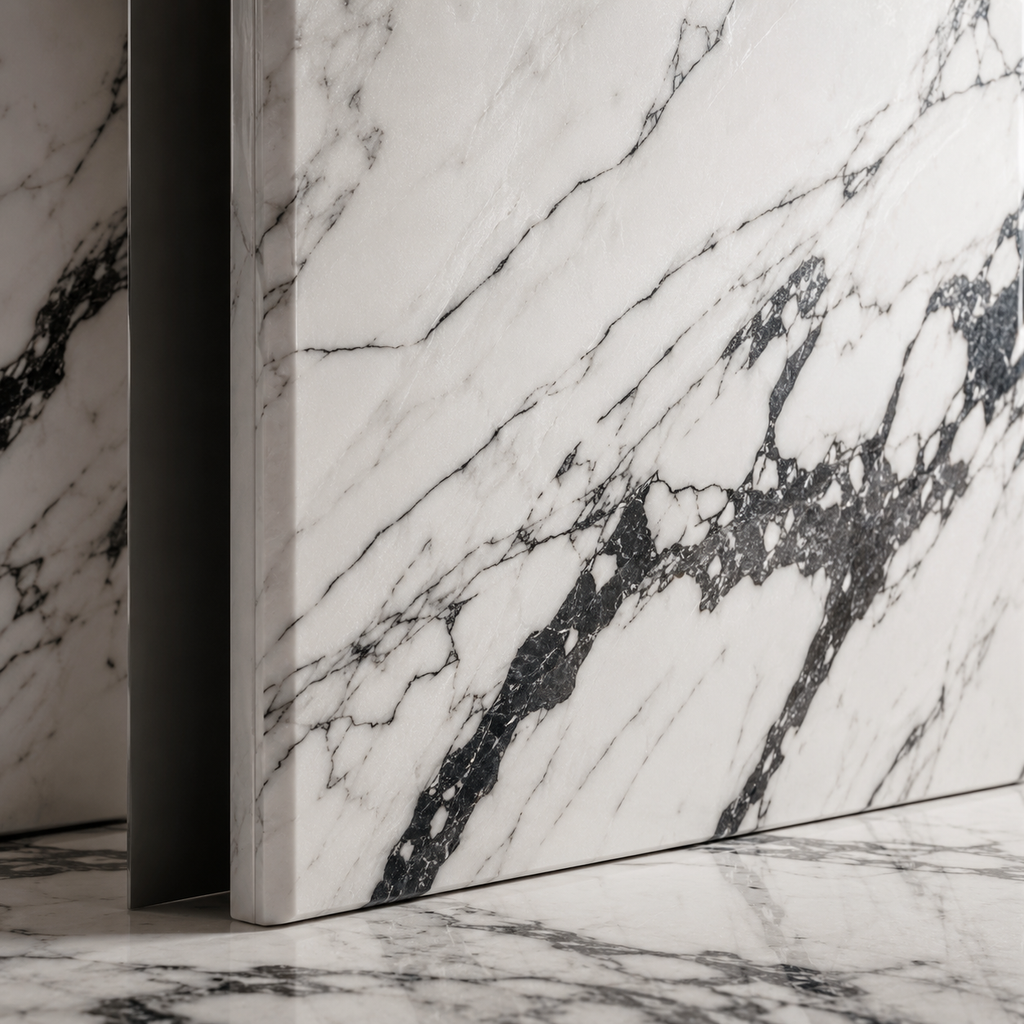 Pearl Mist White & Black Marble Wall Panel