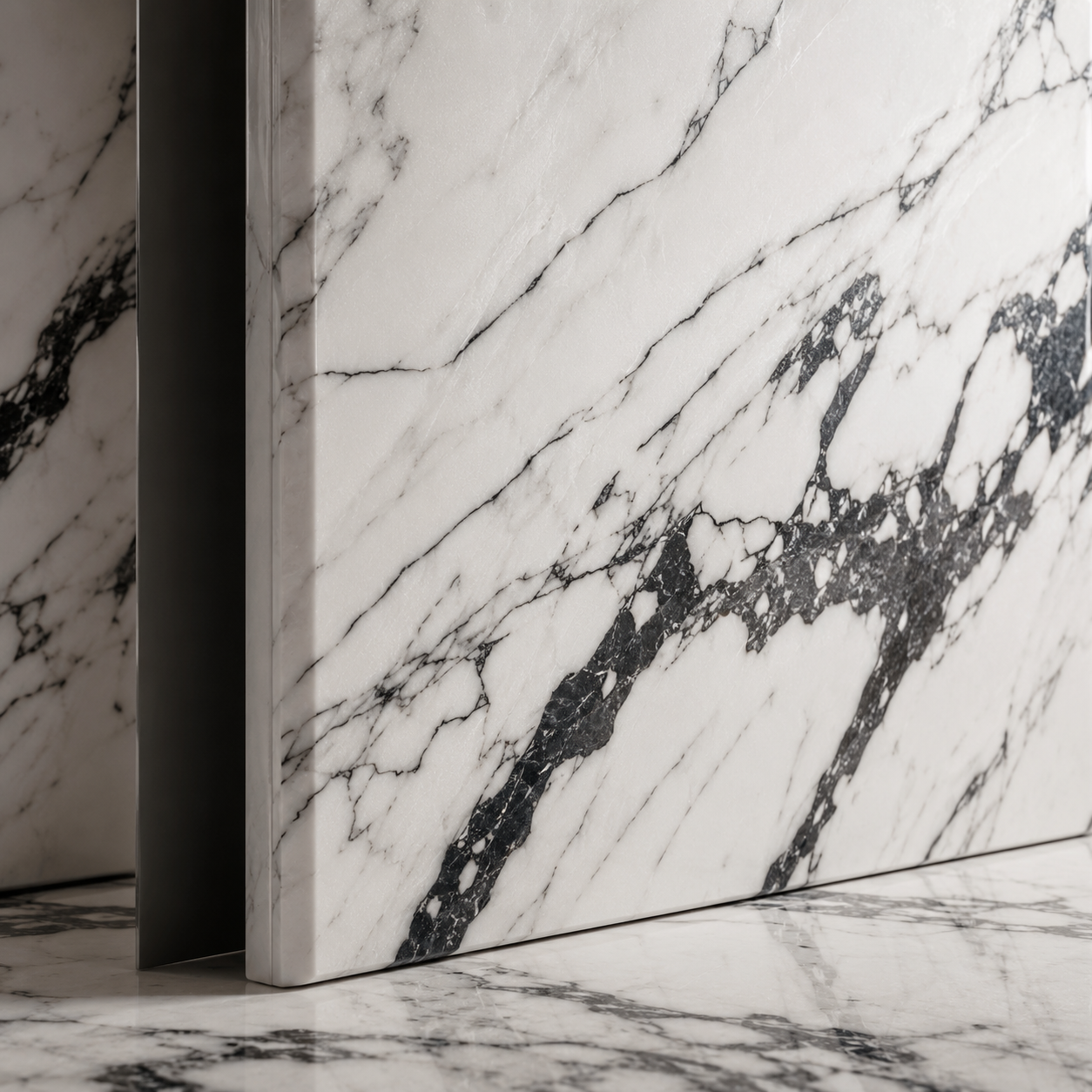 Pearl Mist White & Black Marble Wall Panel