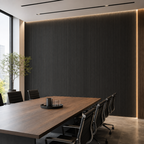 Charcoal Acoustic Wooden Wall Panel