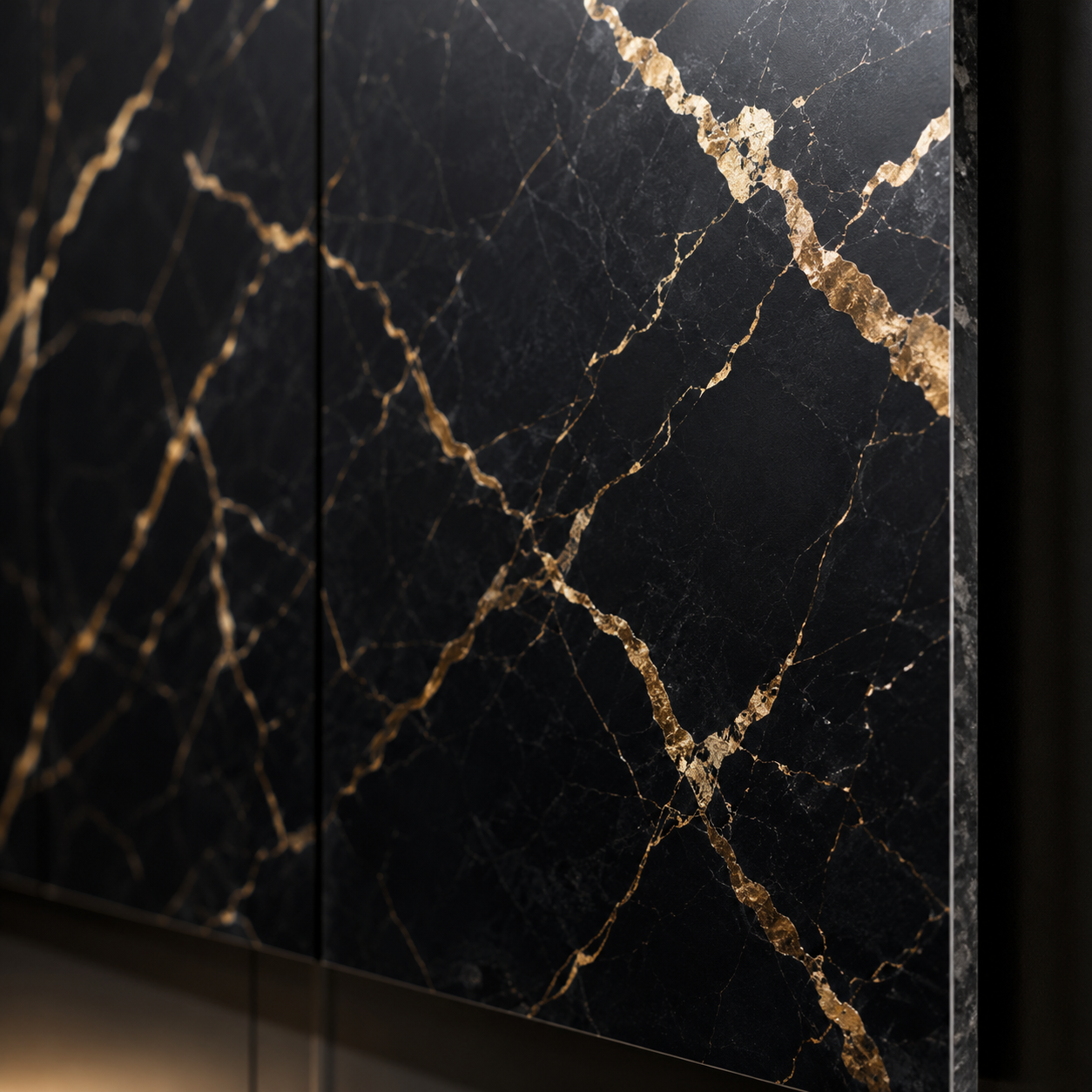 Obsidian Gold Marble PVC Marble Wall