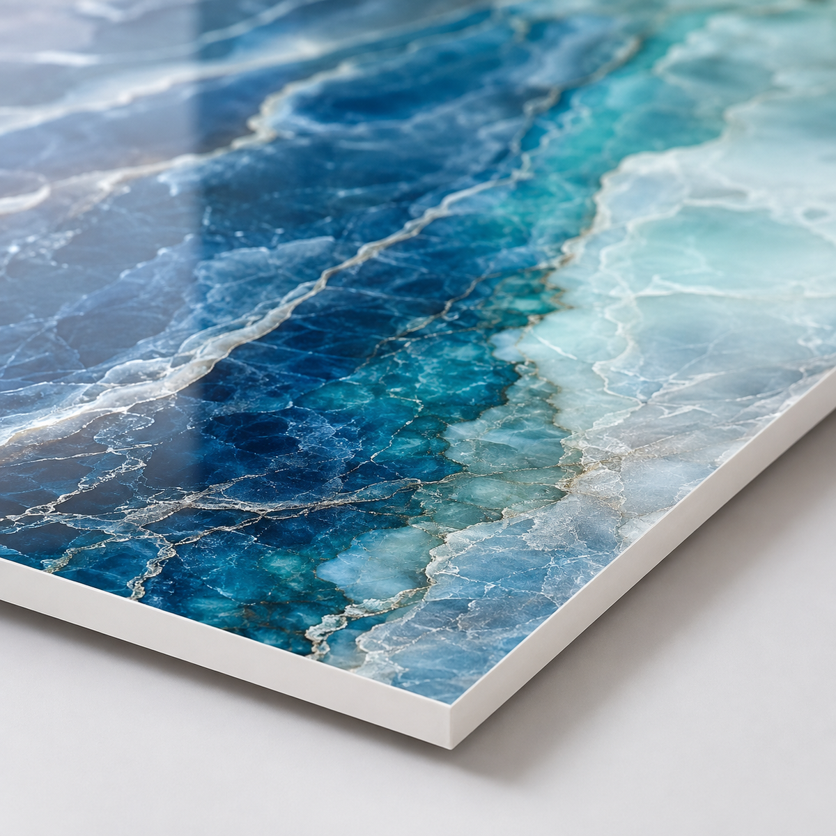 Close-up of Ocean Marble PVC wall panel veining