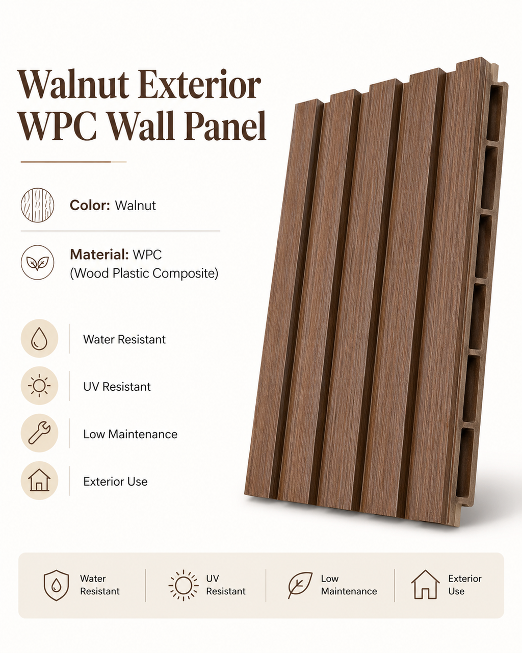 Walnut Exterior Wall panel
