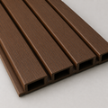 Walnut exterior WPC wall panel, close-up product photo